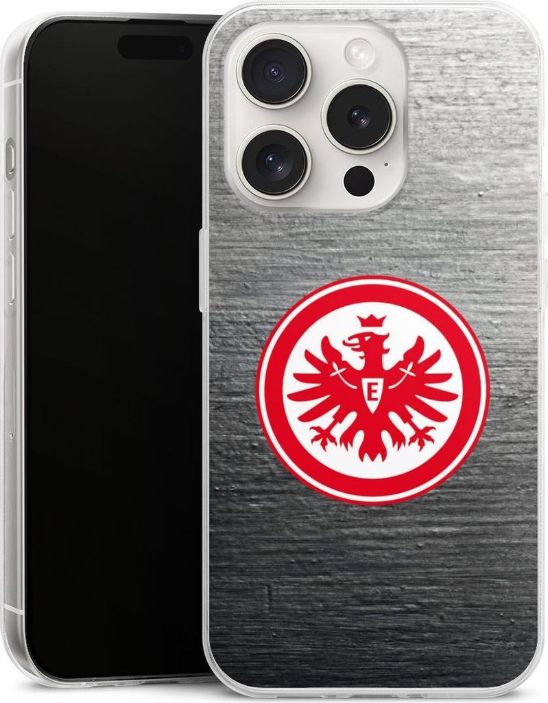 DeinDesign Slim Hülle für Apple iPhone 15 Pro Silikon Case Ultra Dünn Handyhülle Eintracht Frankfurt Logo SGE