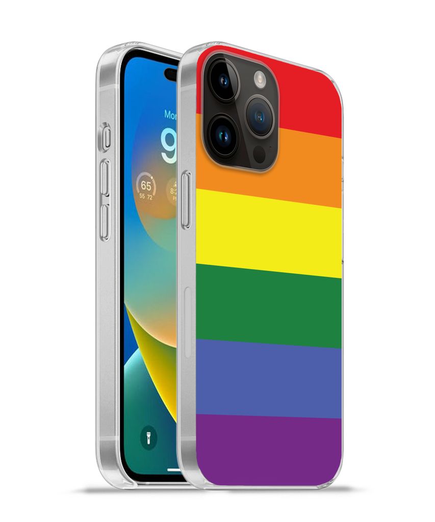 MuchoWow Handyhülle Schutzhülle Hülle für Apple iPhone 14 Pro Max Regenbogen - Stolz - Regenbogenfahne Silikon Softcase Handy Hülle - Hardcover