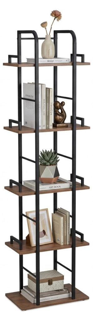 Relaxdays Standregal, HxBxT: 143 x 38 x 24 cm, 5 offene Produktbild 