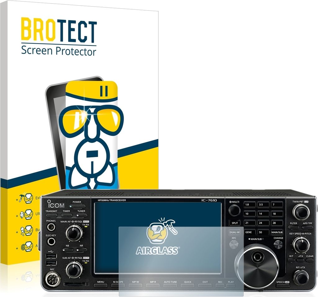 BROTECT Schutzglas für Icom IC-7610 Schutzfolie Panzer Folie Glas Display Schutz klar