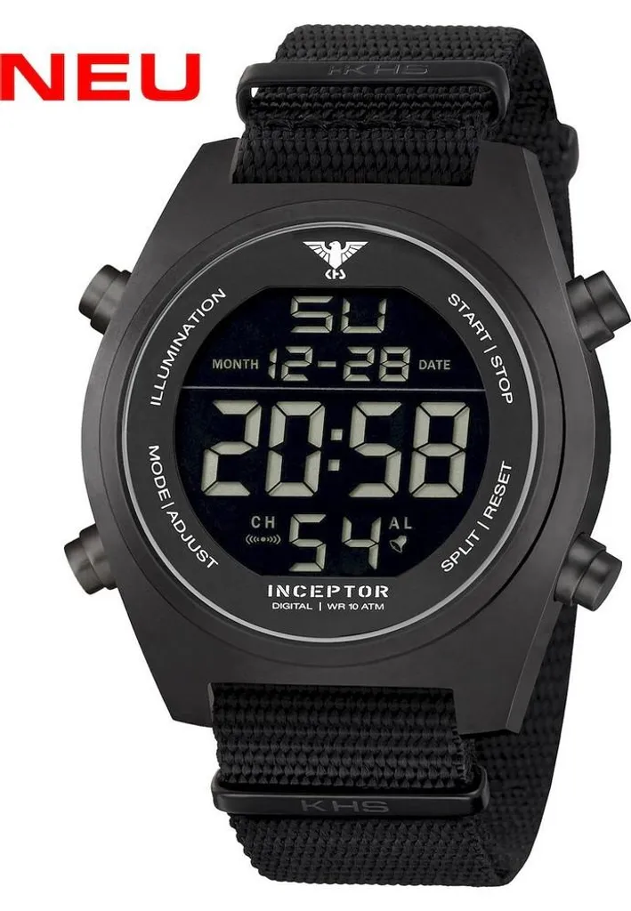 Montre KHS Inceptor Black Steel Digital KHS.INCBSD.NB pour Homme