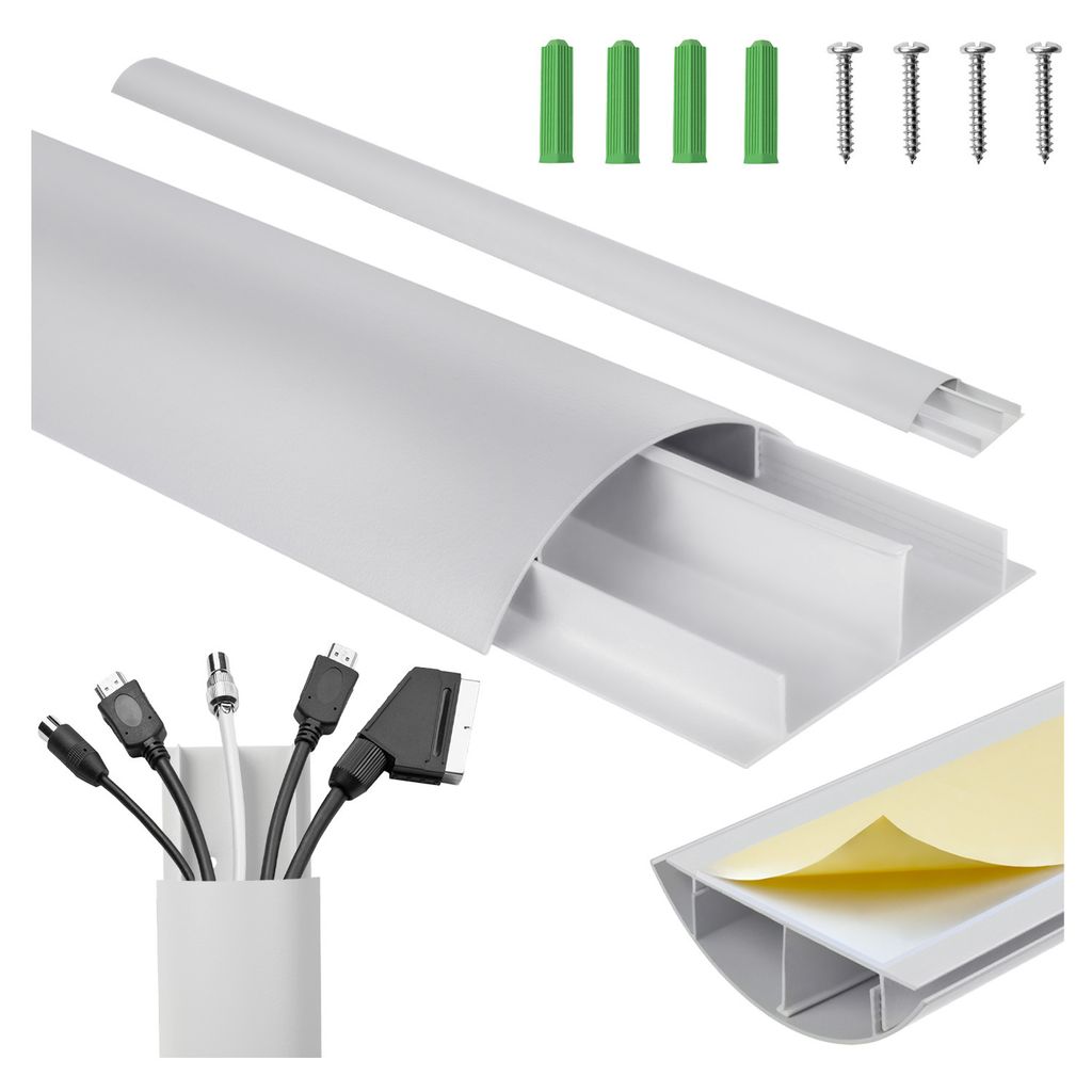 Aluminium-Kabelabdeckleiste 62x20x750mm silber MC-814 S Maclean