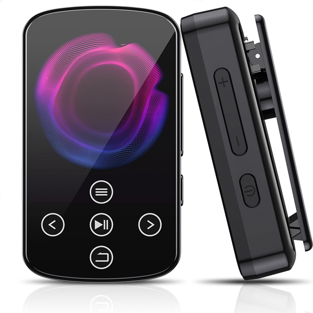 MP3-Player MP3-08 mit Bluetooth 5.4 & 1,4" Touchscreen – Tragbar mit Clip, Lautsprecher, FM-Radio & Diktiergerät – Ideal für Sport