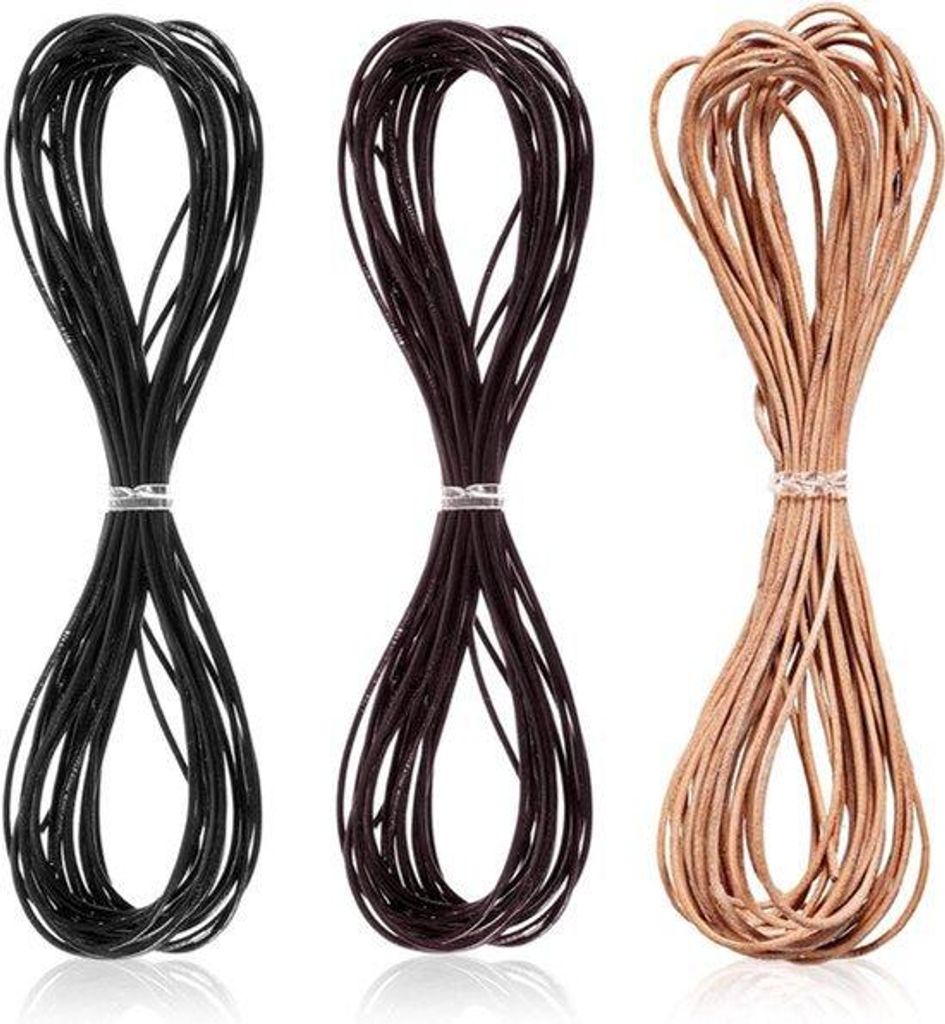 Nastro in pelle, 3 rotoli da 5 m x 1 mm, pelle naturale, Immagine del prodotto 