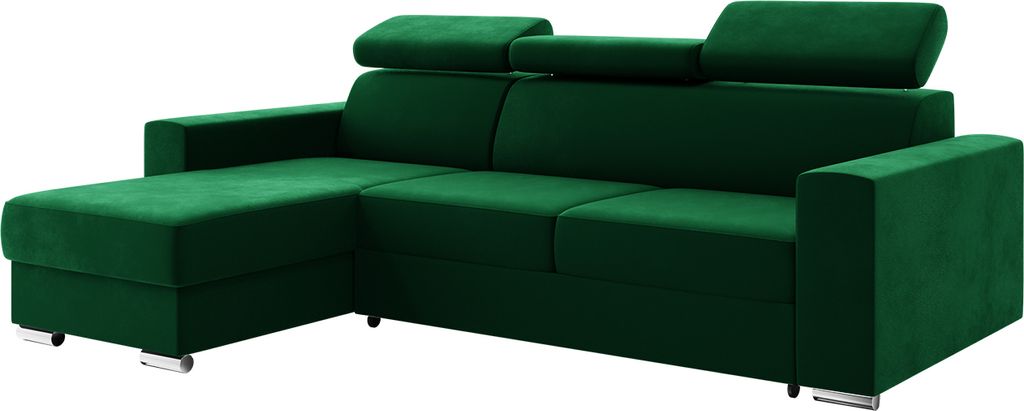MEBLINI Schlafcouch mit Bettkasten - Ecksofa mit Schlaffunktion - Sofa mit Relaxfunktion und Kopfstützen - Couch L-Form - Eckcouch - Wohnlandschaf...