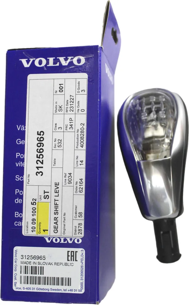 Pommeau de Vitesse pour Volvo V40 V40CC Remplacement Cuir Manuelle 6
