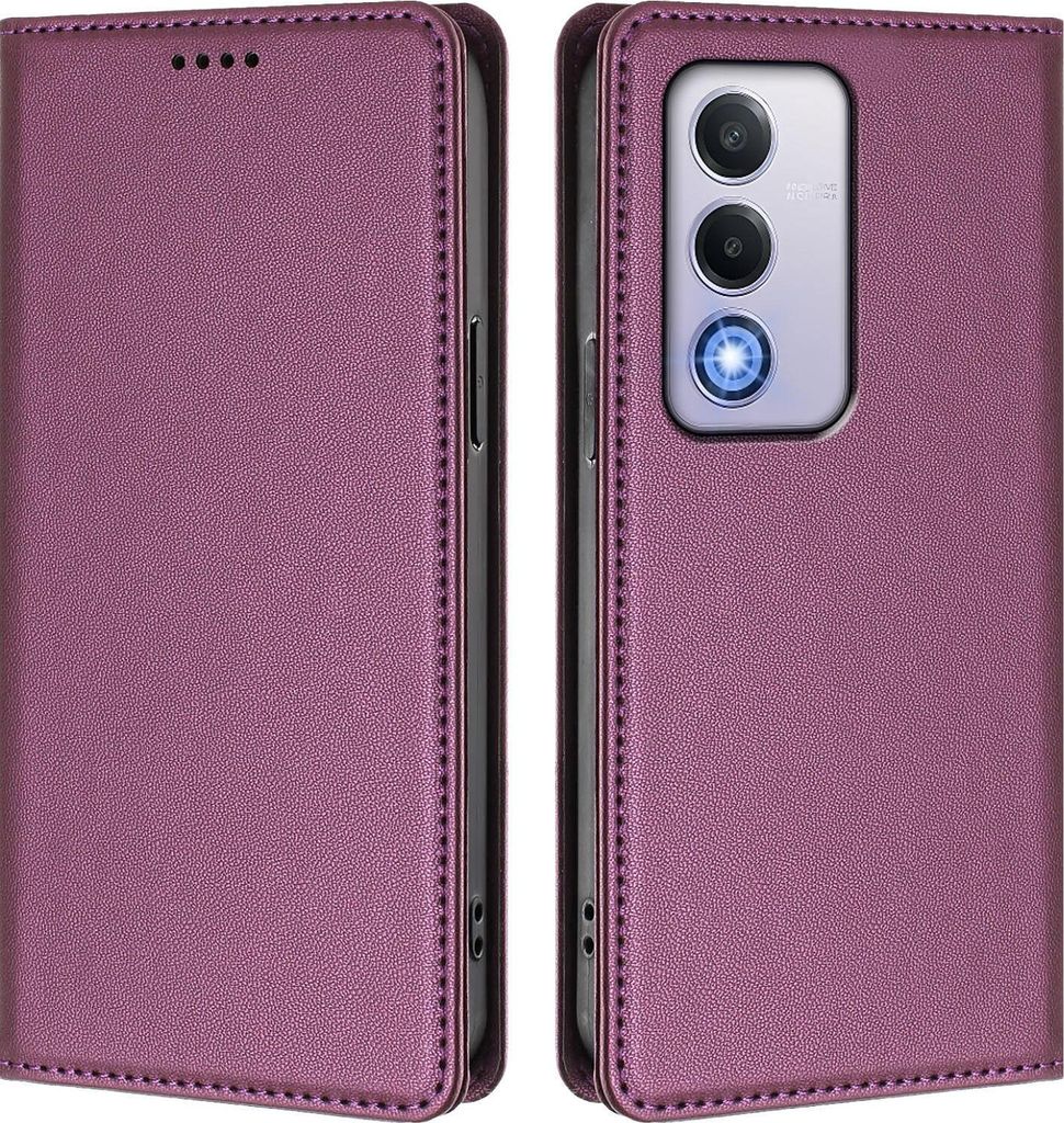 Handyhülle für Oppo A80 5G, Kunstleder Klapphülle Stoßfeste Magnetische Hülle mit Ständer Lila
