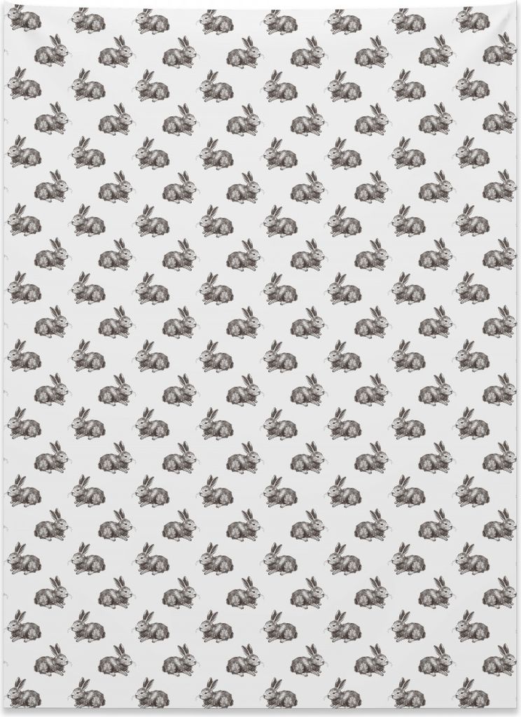 Abakuhaus Hase Wandteppich, Sketch Artwork Wildlife Hare aus Weiches Mikrofaser Stoff Kein Verblassen Klare Farben Waschbar, 110 x 150 cm, Dunkelbr...