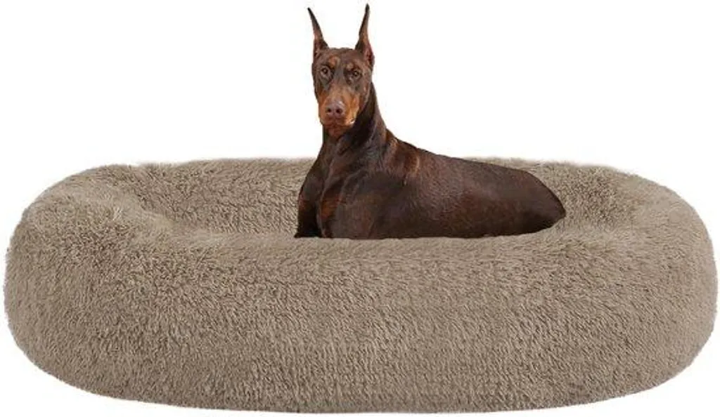 Lit orthopédique pour chien 120 cm, grand couchage rond et lavable
