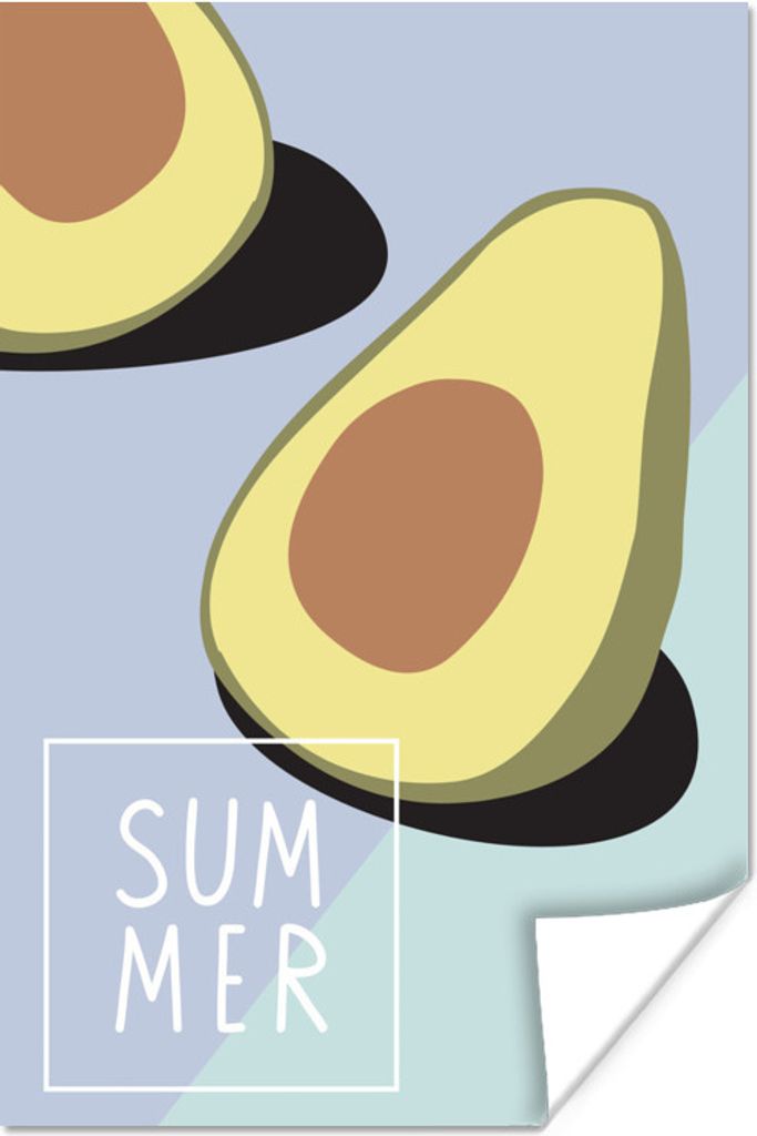 MuchoWow Poster Avocado - Lila - Pastell 40x60 cm - Plakate für die Wand - Poster Babyzimmer