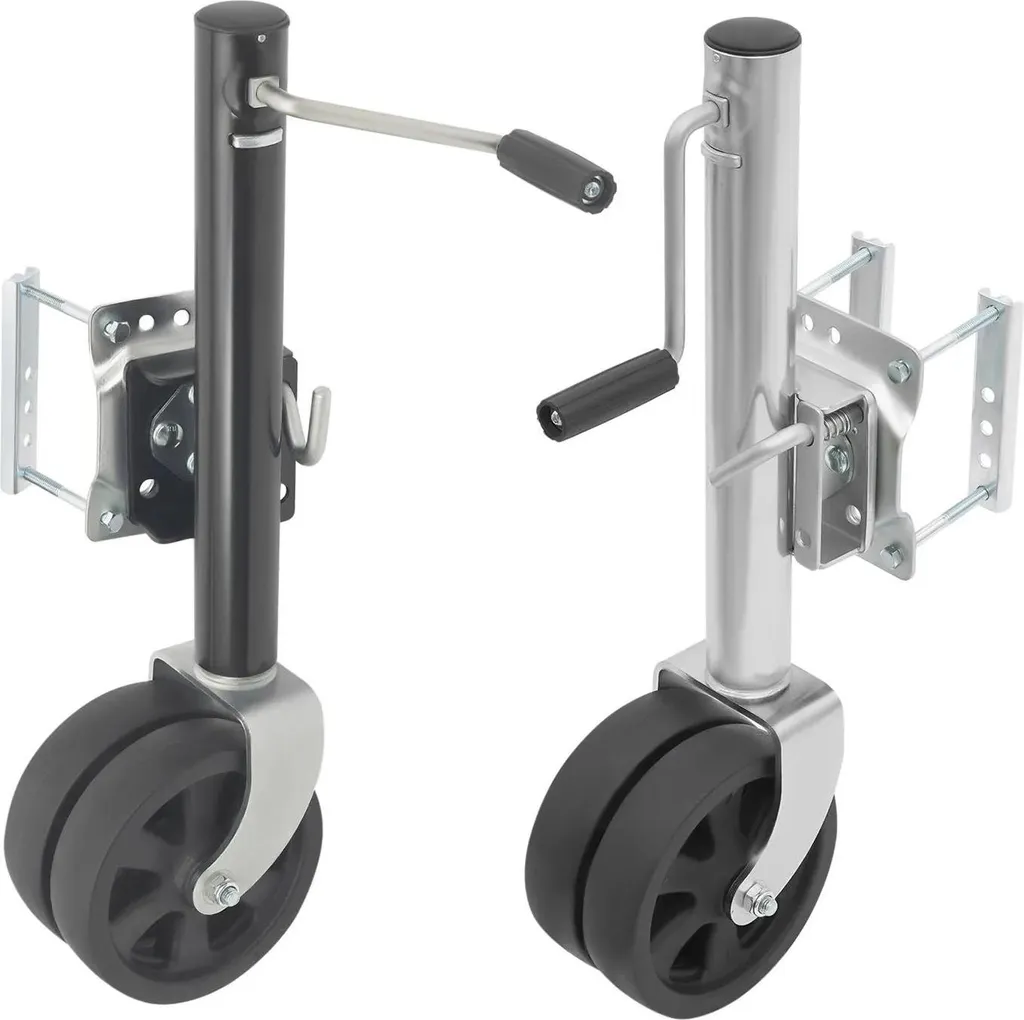 Roue jockey double pour remorque charge 907 kg noire course 26 cm