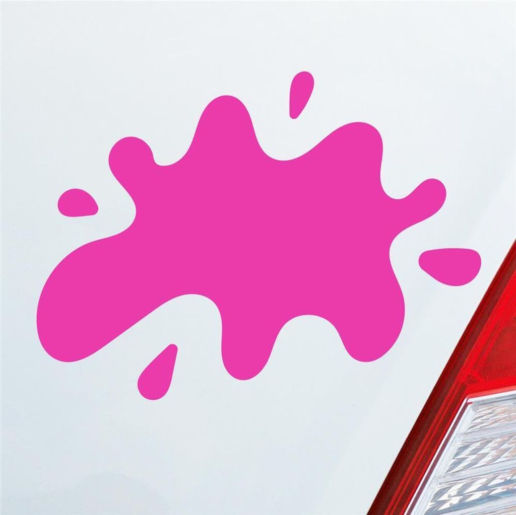 Auto Aufkleber Splash Farbkleks 13x10 cm Pink Sticker Heckscheibenaufkleber