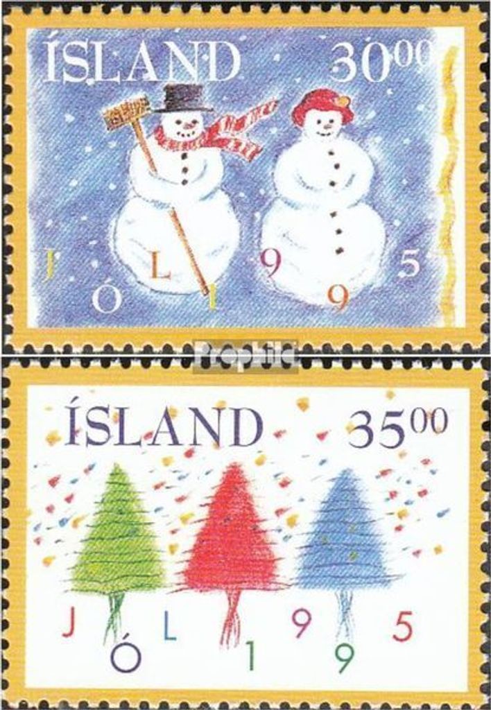 Briefmarken Island 1995 Mi 838-839 (kompl.Ausg.) postfrisch Weihnachten