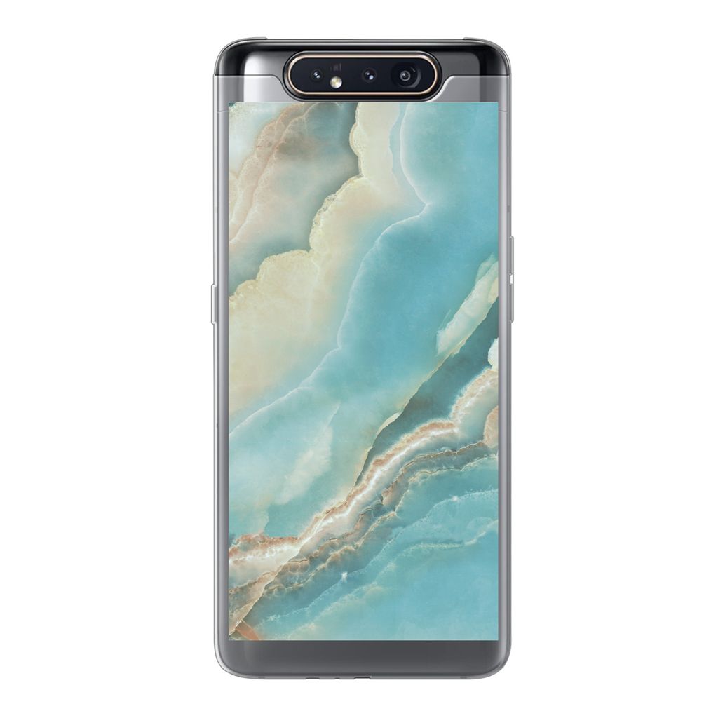 MuchoWow Handyhülle Schutzhülle Hülle für Samsung Galaxy A80 Naturstein - Mineralien - Chic Silikon Softcase Handy Hülle - Schutzdeckel