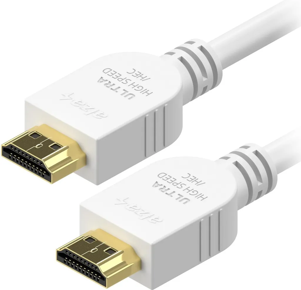 Cavo HDMI 2.1 8K Bianco 5m AlzaPower - Design Pulito e Alta Tecnologia