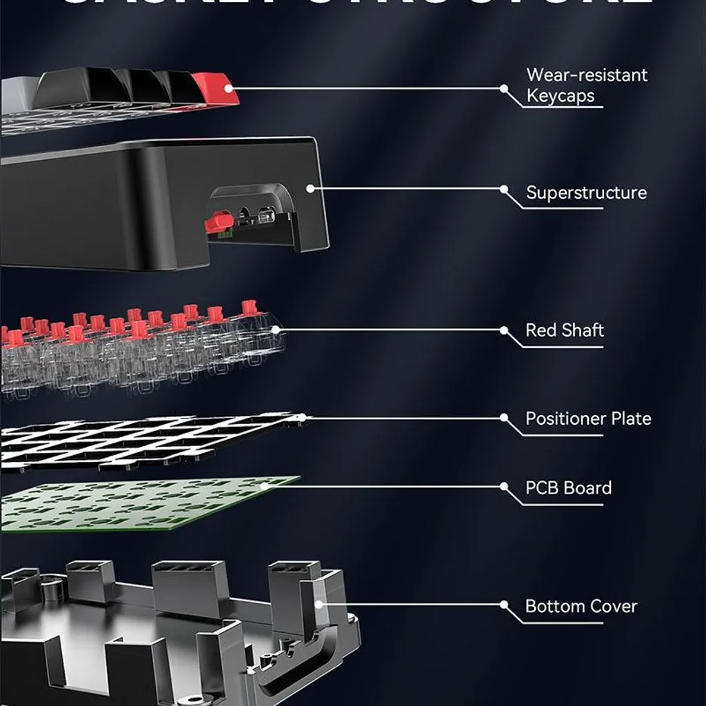 Mini clavier mécanique RGB pour gaming filaire noir - Format compact