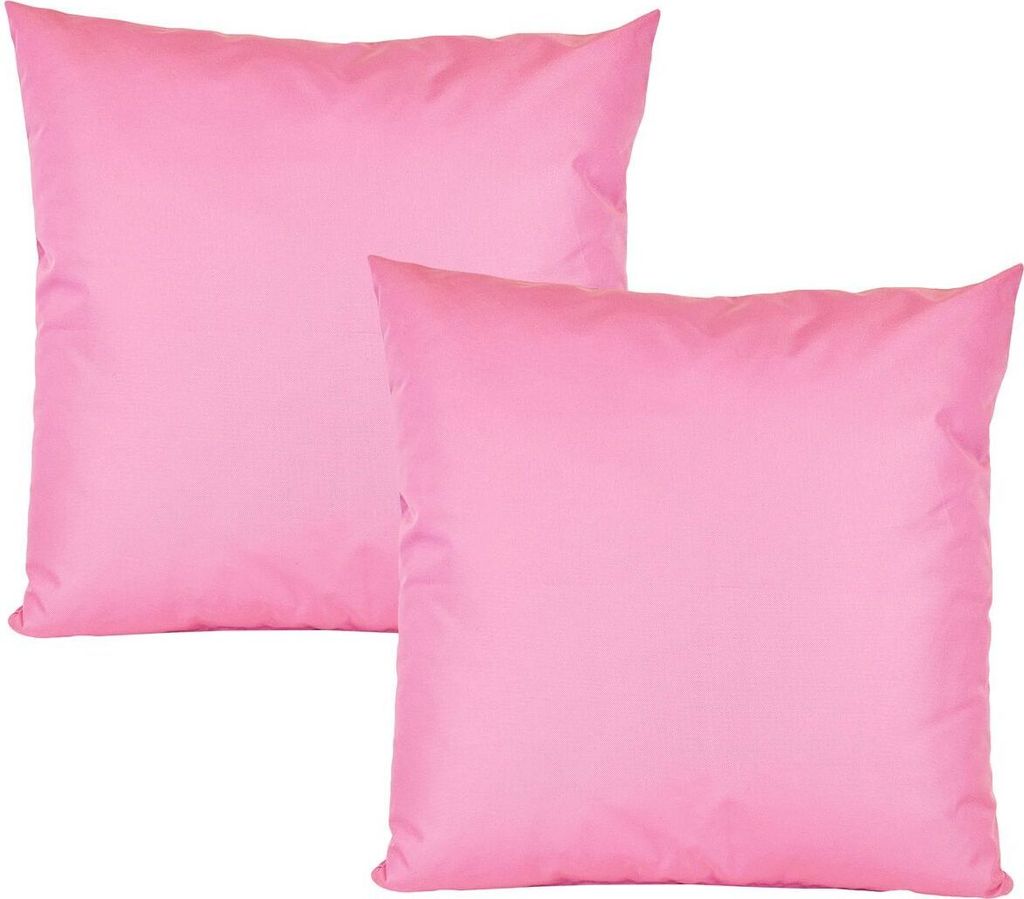 JACK 2er Set 50x50cm Outdoor Kissenhülle Kissenbezug Wasserfest Sitzkissen Lounge Kissen Garten Stuhl Lotus Effekt, Farbe:Rosa
