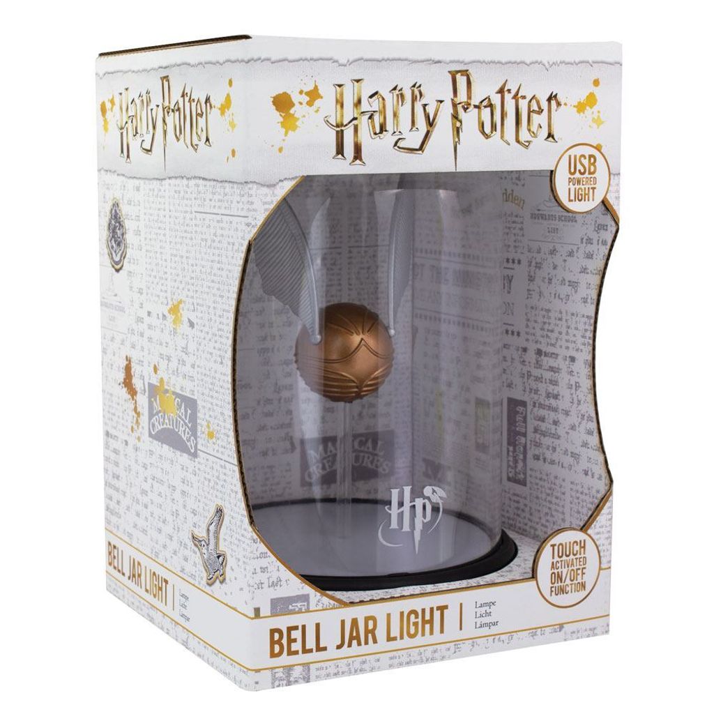 A product box for a Harry Potter Bell Jar Light, showing the product inside.