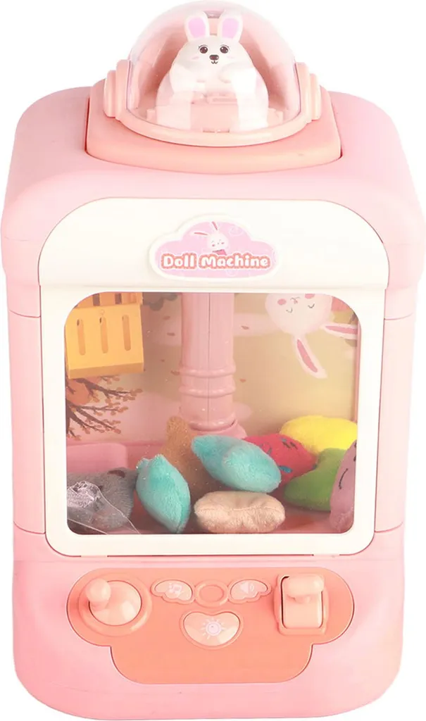 Machine à pince interactive double levier rose pour attraper peluches