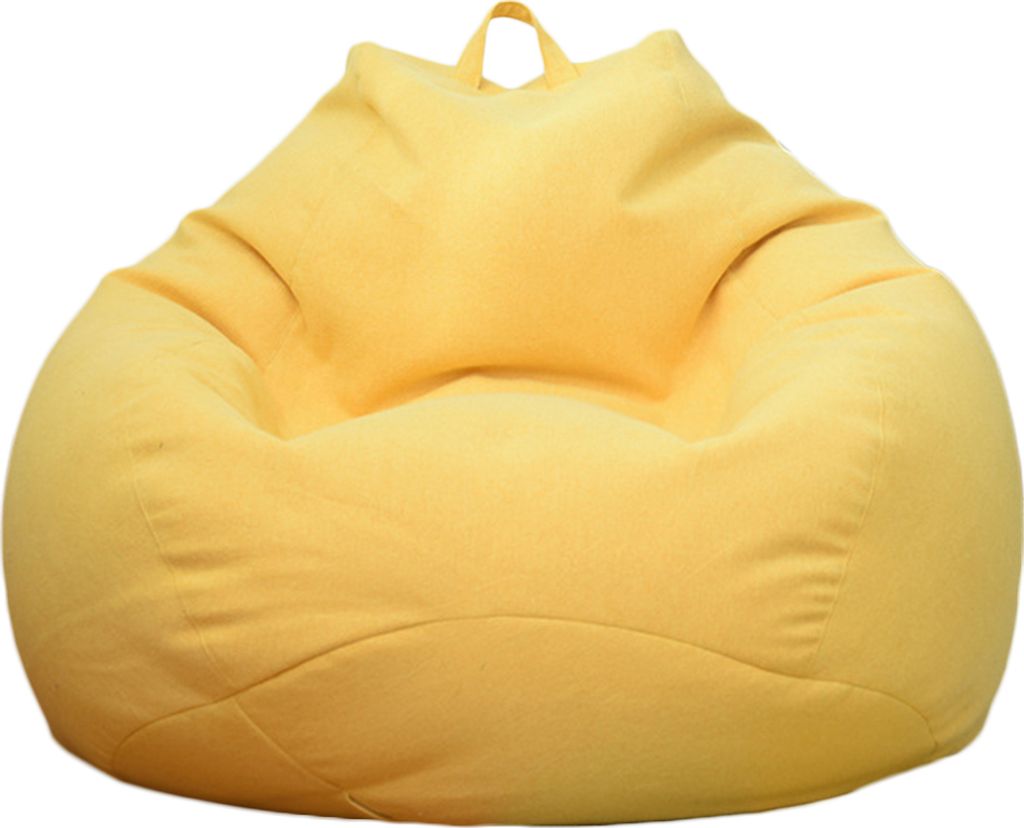 Feste Farbtuch Lazy Lounger Bohnensack Sack Stuhl Sofa Staubabdeckung Dekoration Dekoration-Gelb ,Größen:S