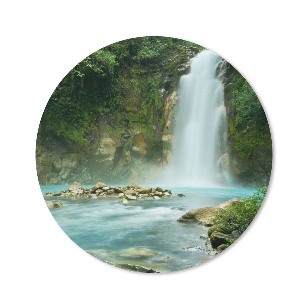 MuchoWow Mauspad Mousepad Dschungel - Natur - Wasserfall 40x40 cm - Mousepads - Maus Mat - Pad - Mausunterlage - Schreibtisch Accessoires
