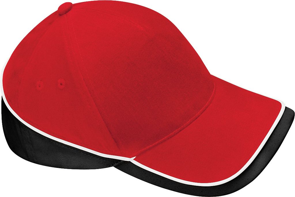 Beechfield Uni Baseballkappe Teamwear Competition (2 Stück/Packung) RW6722 (Einheitsgröße) (Rot/Schwarz)
