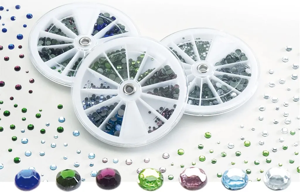 Strass multicolores PEBARO set de 1400 pièces en 4 tailles différentes