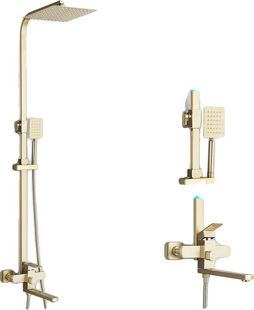 Duscharmatur, Wandmontage-Design, mehrere Duschfunktionen, 10inch KEIN Regal