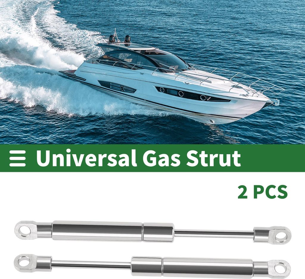 Universelle Edelstahl-Liftunterstützungsstreben Gasfeder 7,5 Zoll/190 mm 35 Pfund/160N/16 kg Edelstahl Silberton 2 Stück