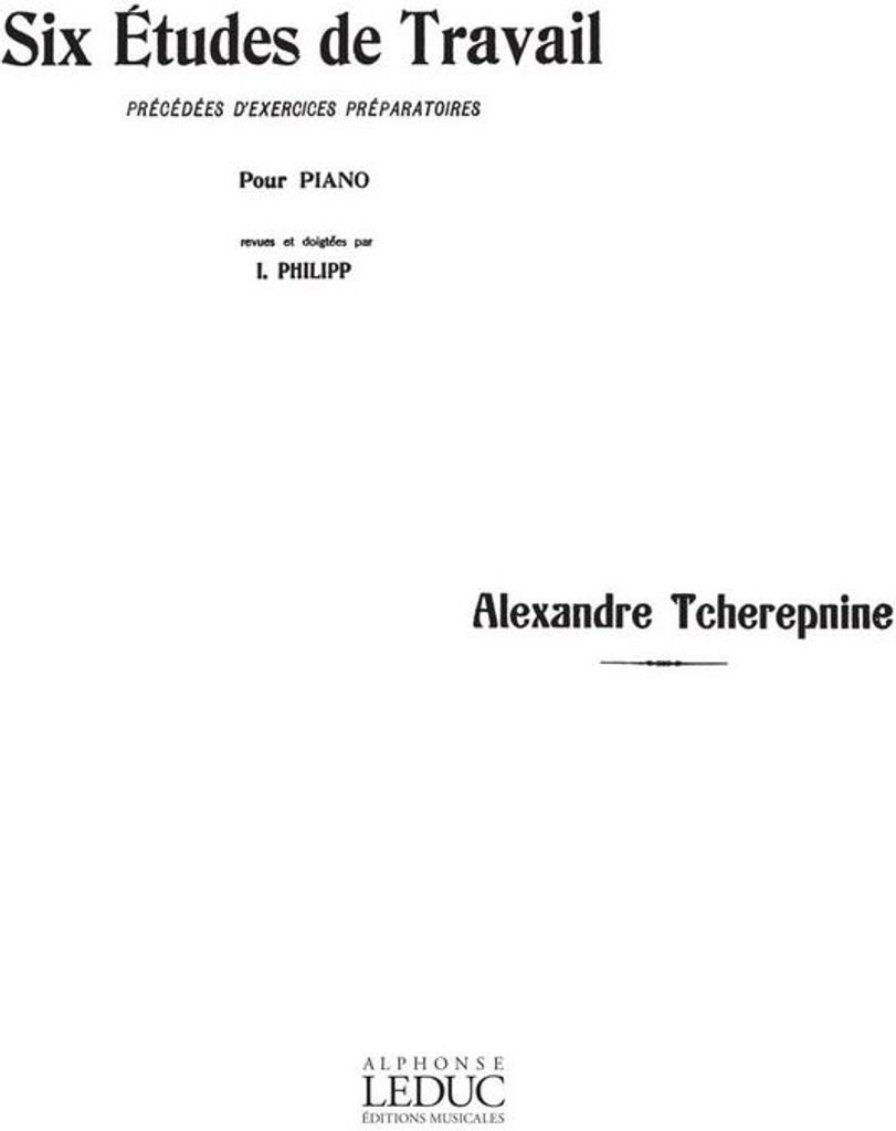 Tcherepnine 6 Etudes De Travail Piano