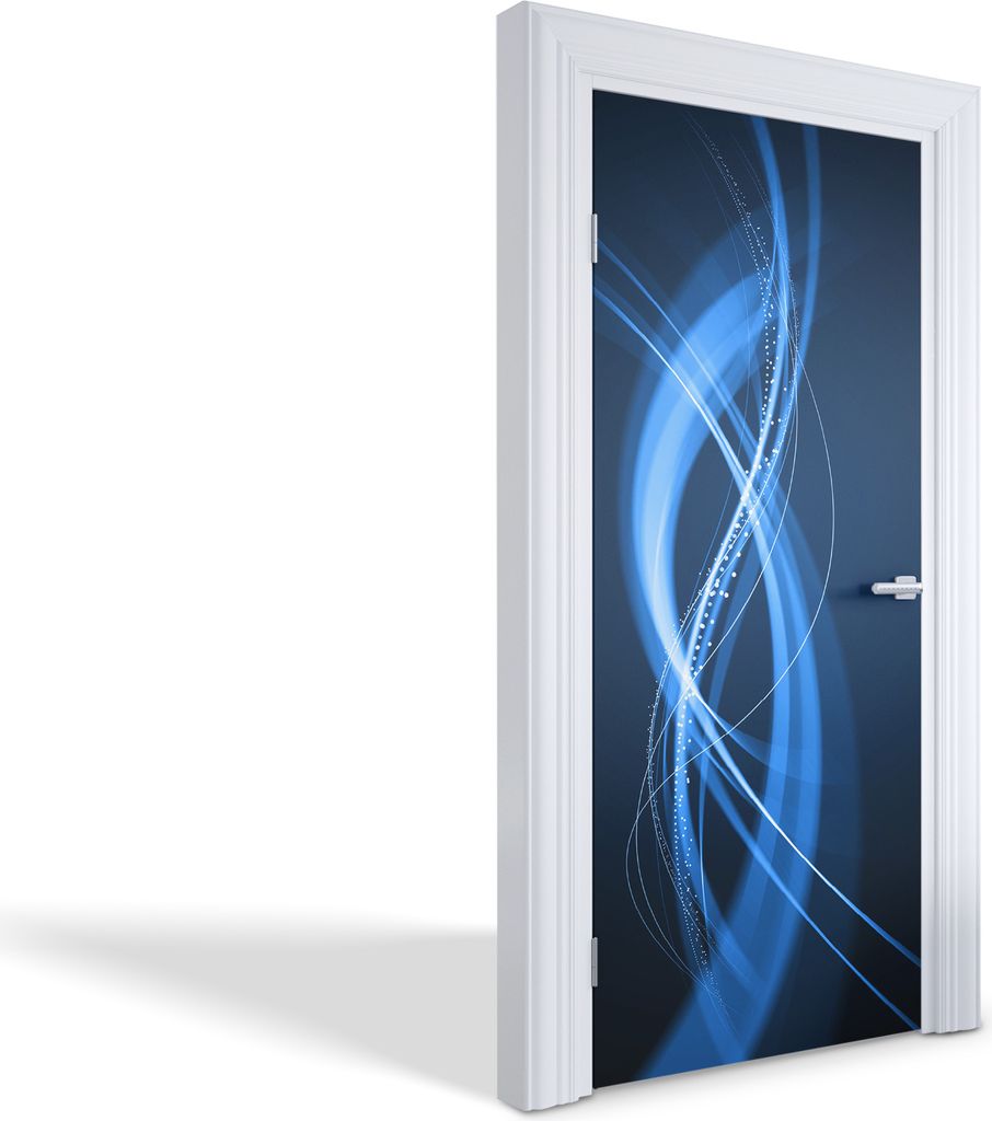 Wandtattoos Türen Selbstklebende Wandsticker Türtapeten - Blaue Wellen - 95 x 205 cm