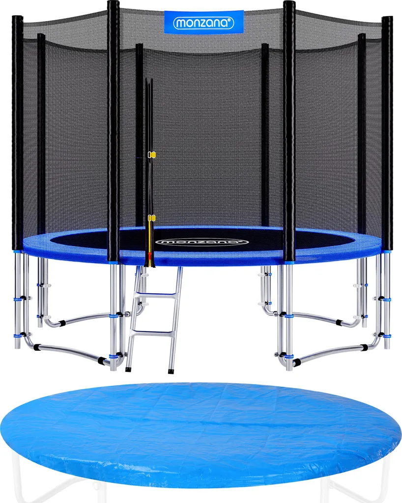 Trampoline Familial 366 cm Set Complet pour Jeux de Jardin Sécurisés