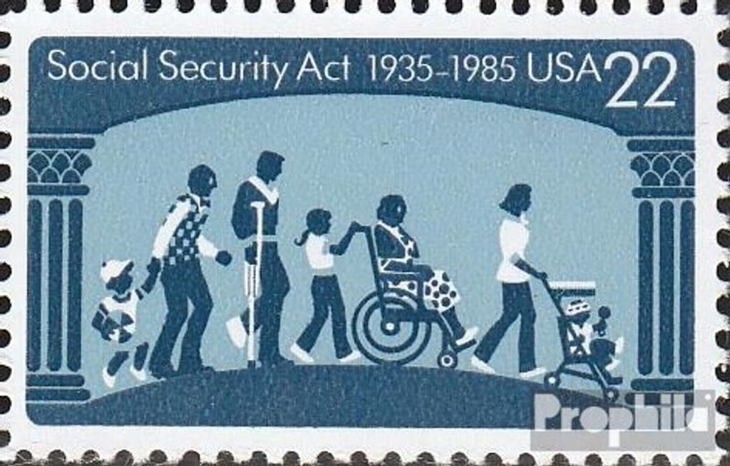 Briefmarken USA 1985 Mi 1763 (kompl.Ausg.) postfrisch Sozialversicherungsgesetz