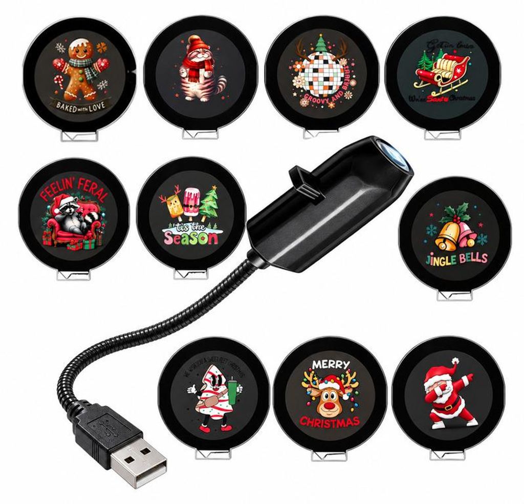 Weihnachts Projektor LED 5D, 10-teiliges Set mit USB, 360° Produktbild 