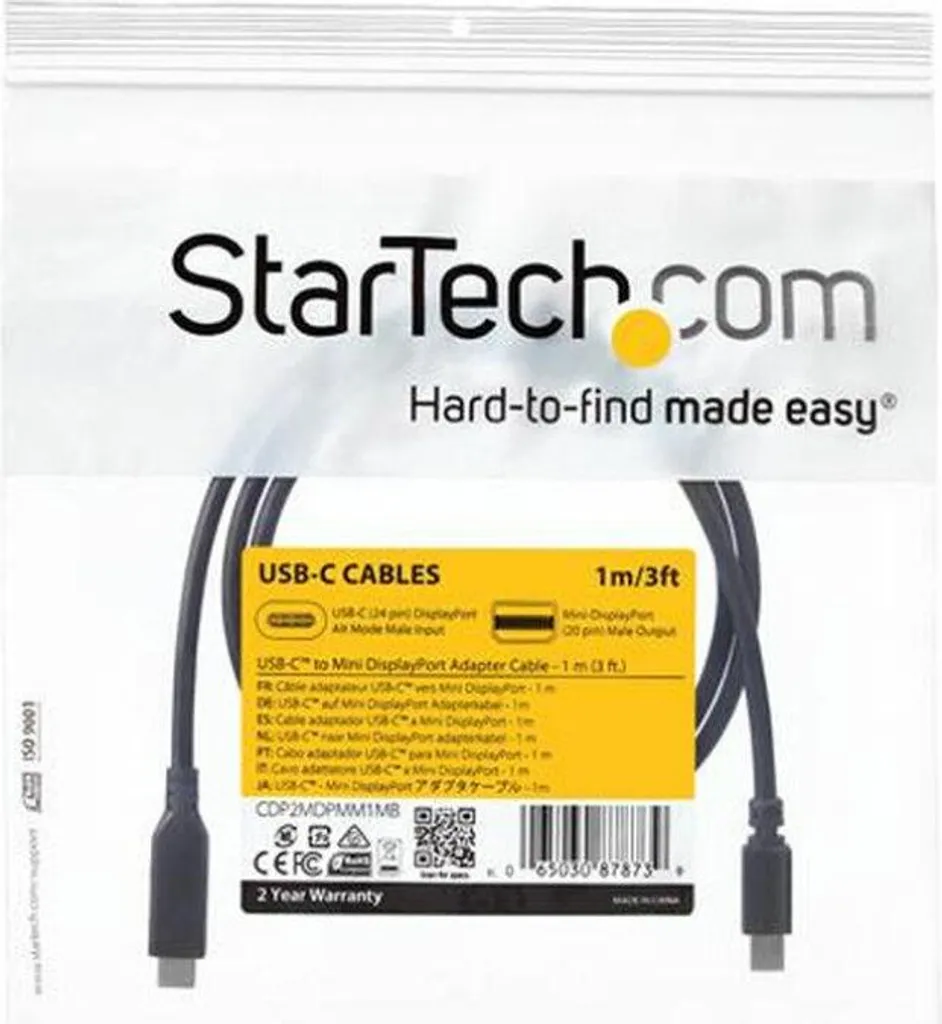 StarTech.com Câble USB-C vers Mini DisplayPort 1m 4K 60Hz CDP2MDPM1MB