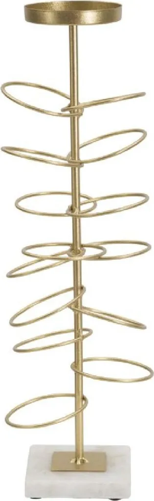 Bougeoir stable et haut doré blanc Mauro Ferretti 46 cm anti-chute