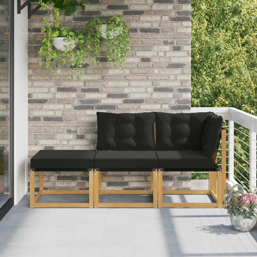 Möbel Sectional Sofa Einheiten mit Kissen 3 Stück WeißGartenstühle - Gartenstühle c8615