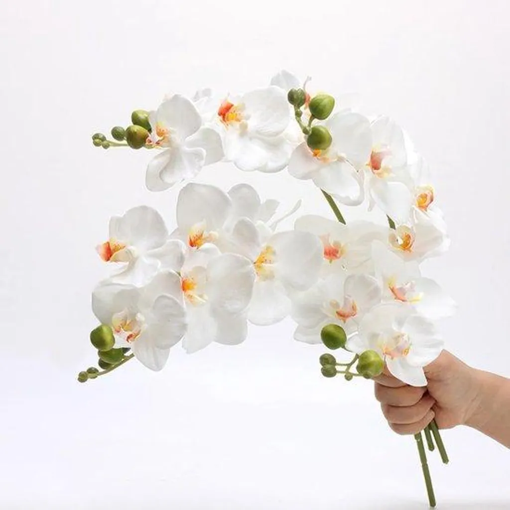 Orchidées Artificielles en Latex 45 cm Toucher Naturel et Longue Durée