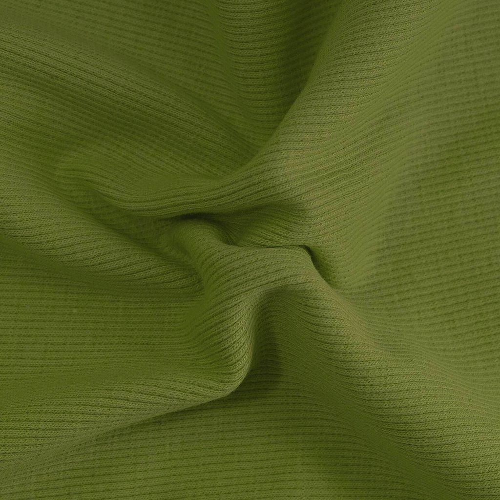 0,25m Bündchen-Stoff gerippt uni 5% Elastan 30/60cm breit Schlauchware Meterware Farbwahl olivgrün