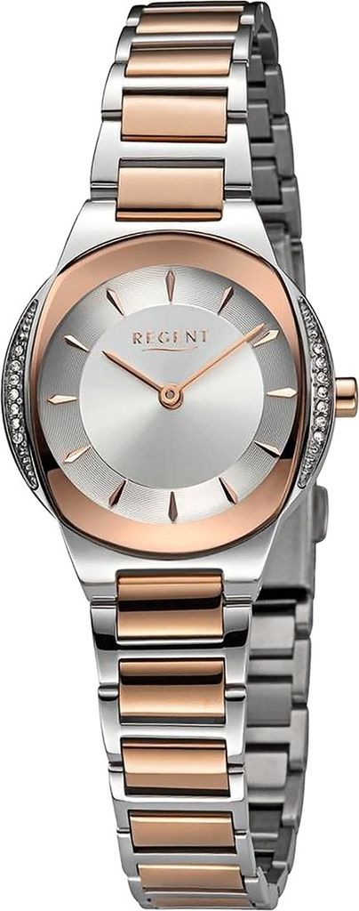 Regent Metall Damen Uhr Armbanduhr Quarz rosegold silber Metallarmband D2UR2212540