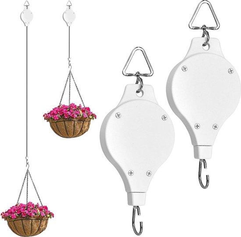 Pflanzenhänger mit Katze, verstellbar, leicht, für Blumen, Garten, automatisch sicher