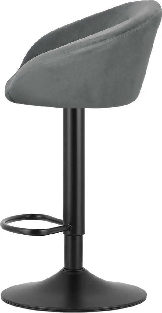 Set 2 Pouf Hocker Velluto Grigio e Metallo Nero - Stile Orientale - 5