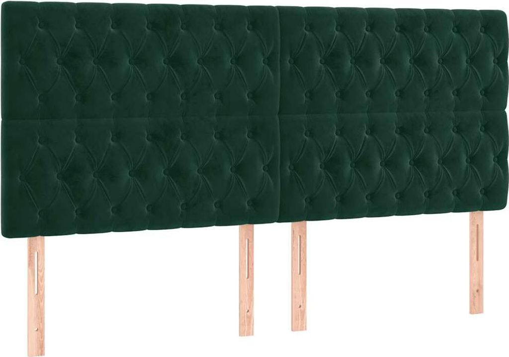 vidaXL Kopfteil Dunkelgrün 180x7x118/128 cm Samt