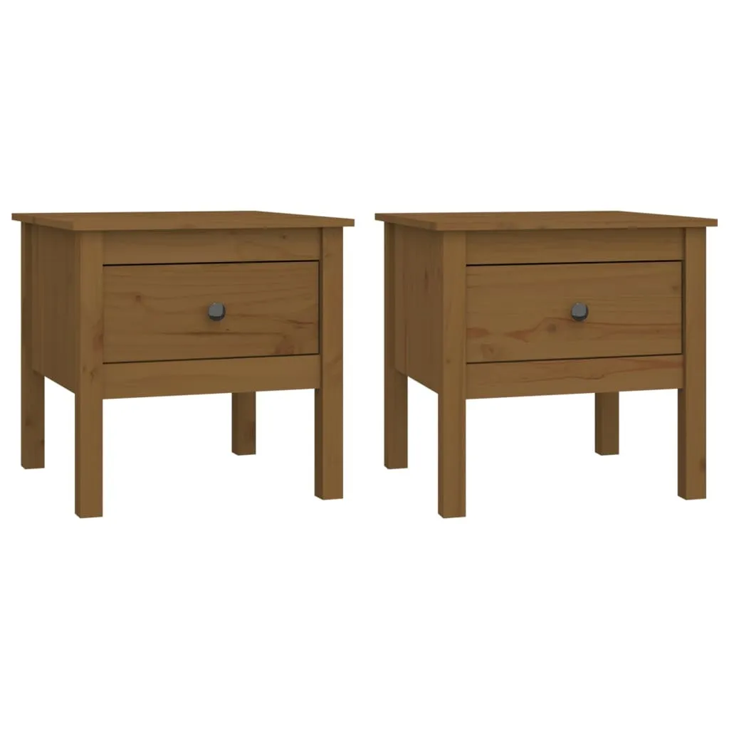 Set Tavolini Legno Massello Pino Miele 50x50 cm - Must Have Salotto