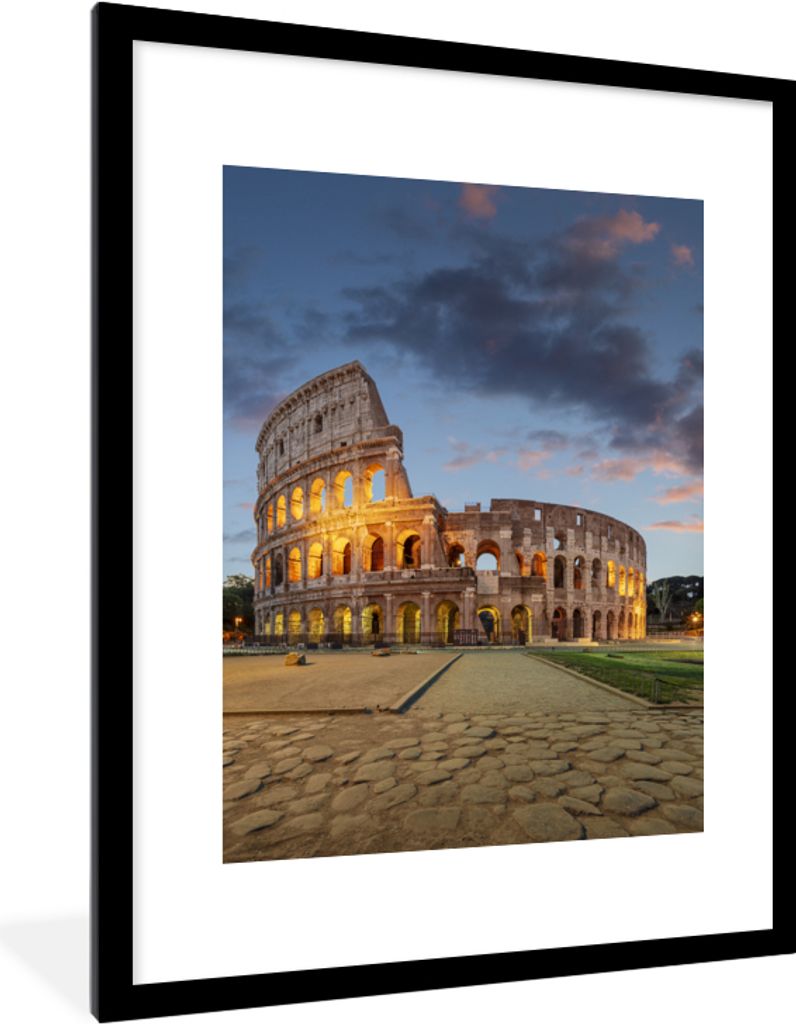 MuchoWow MuchoWow Gerahmtes Poster Italien - Rom - Theater 60x80 cm - Poster mit zchwarzem Bilderrahmen - Wohnzimmer - Dekorationen - Prämie