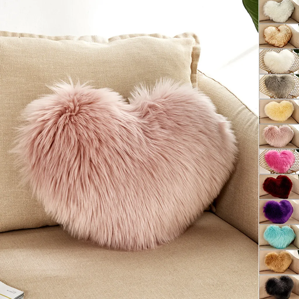 Copri Cuscino Cuore Rosa 40x50cm Peluche Luxury - Arredo Design Divano