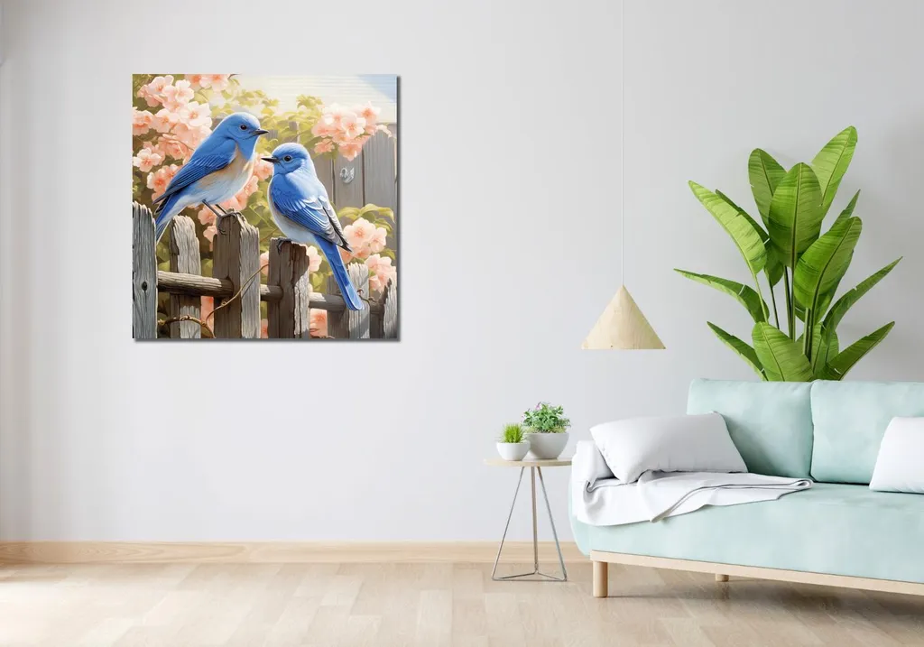 Tableau déco Le printemps aux portes, grand format carré 90x90 cm - 2
