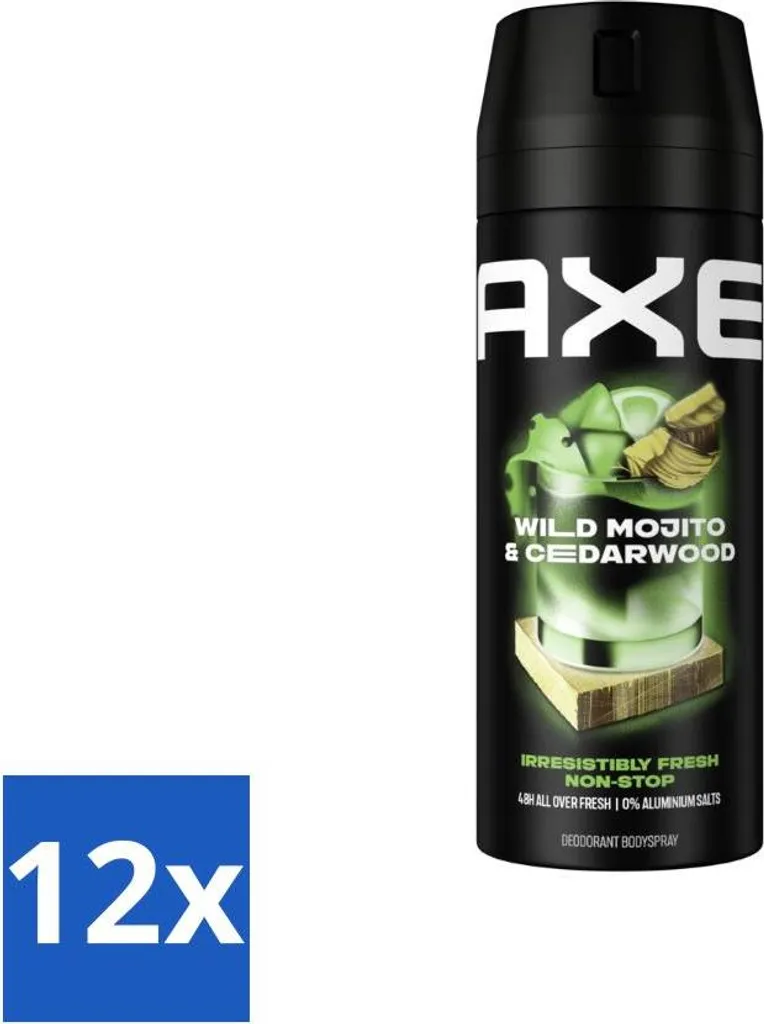 Axe Legno di Cedro e Mojito 12x | Deodorante Corpo Uomo Professionale