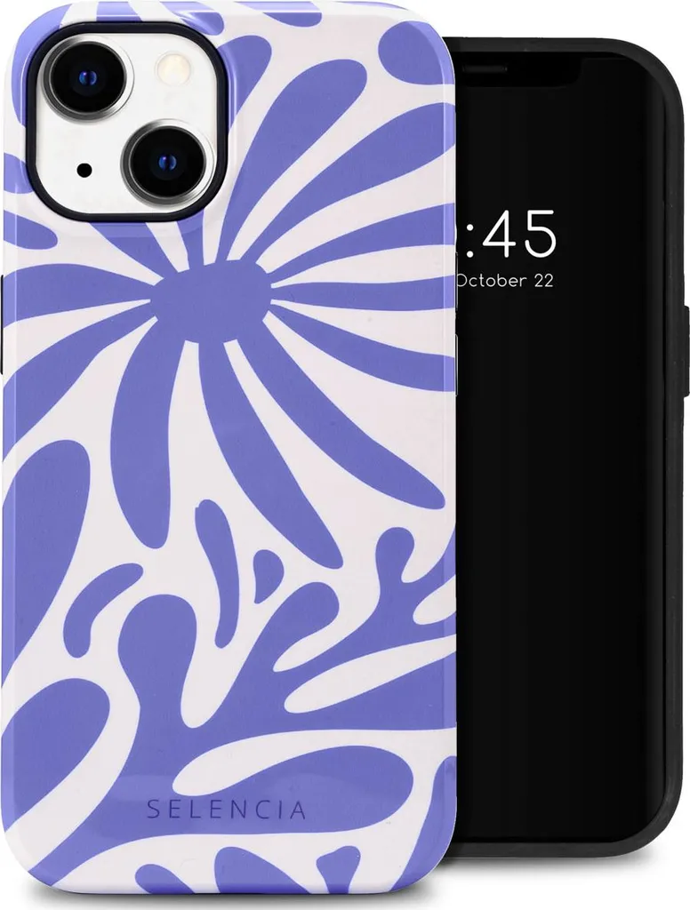 Selencia Vivid Back Cover iPhone 14 - Modern Bloom Blu zaffiro