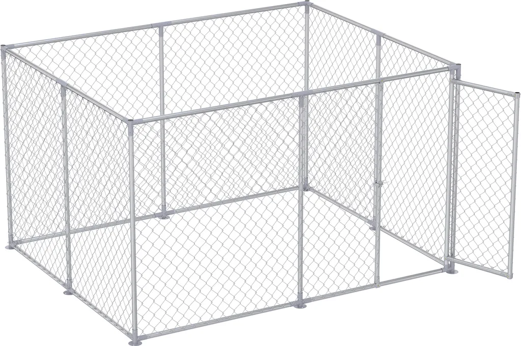 Sessamen-LP Grand chenil extérieur 250x200x150cm cage chien argenté